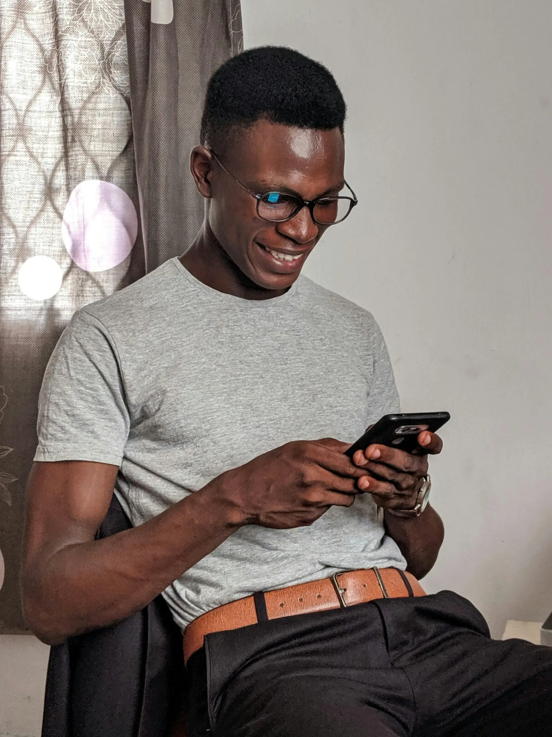 Man completing Pre-employment Screening on his phone